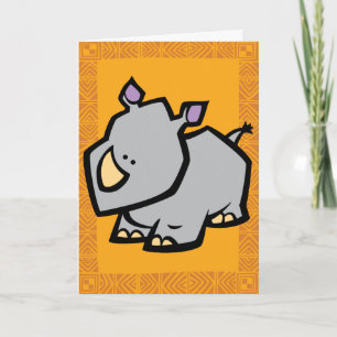 Wildlife Rhino Puzzle Wenskaart Kaart
