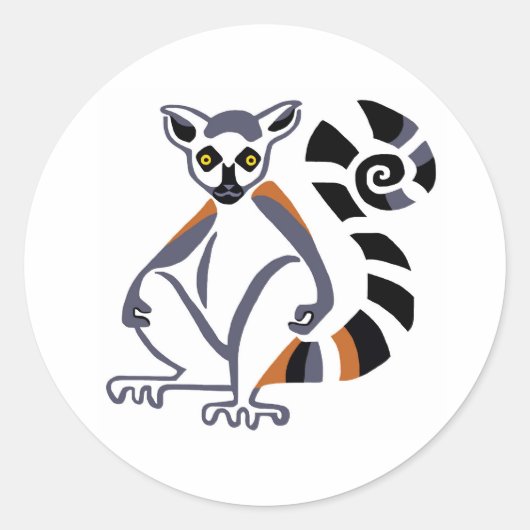 Wildlife -Ring-tailed LEMUR- Madagascar-Primate Ronde Sticker (Voorkant)