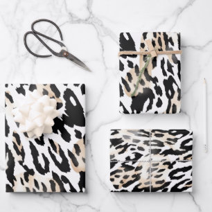Wildlife Safari Furs Prints Patronen Exotisch Oerw Inpakpapier Vel