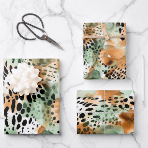 Wildlife Safari Furs Prints Patronen Exotisch Oerw Inpakpapier Vel