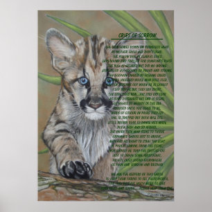 Wildlife schilderij van poema kitten met gedicht poster