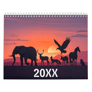 Wildlife Silhouette Wandkalender 2026 Kalender