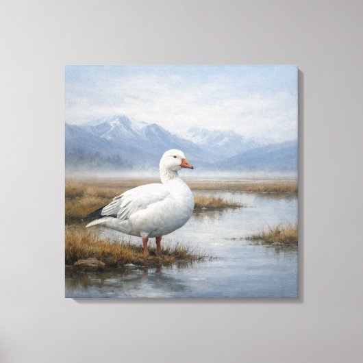 Wildlife Snow Goose Tundra Marsh Canvas Afdruk (Voorkant)