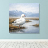 Wildlife Snow Goose Tundra Marsh Canvas Afdruk (Insitu (Houten vloer))