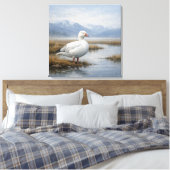 Wildlife Snow Goose Tundra Marsh Canvas Afdruk (Insitu (Slaapkamer))