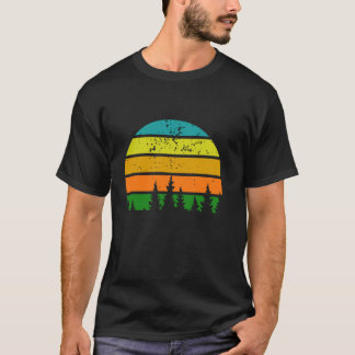 Wildlife Trees Zomer Buiten Wandelen Natuur Retro T-shirt