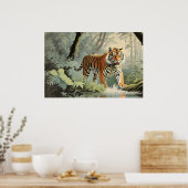 Wildlife Tropisch regenwoud Tijger  Poster (Keuken)