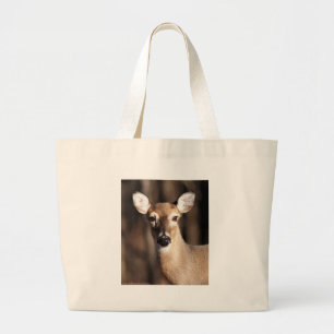 Wildlife Whitetail Deer Doe Portret Grote Tote Bag