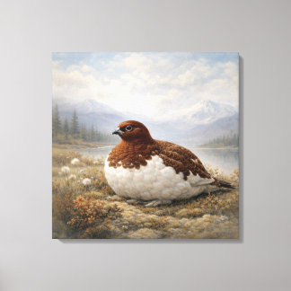 Wildlife Willow Ptarmigan  Canvas Afdruk
