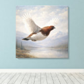 Wildlife Willow Ptarmigan in Flight Canvas Afdruk (Insitu (Houten vloer))