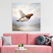 Wildlife Willow Ptarmigan in Flight Canvas Afdruk (Insitu (Woonkamer))