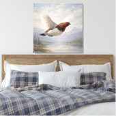 Wildlife Willow Ptarmigan in Flight Canvas Afdruk (Insitu (Slaapkamer))