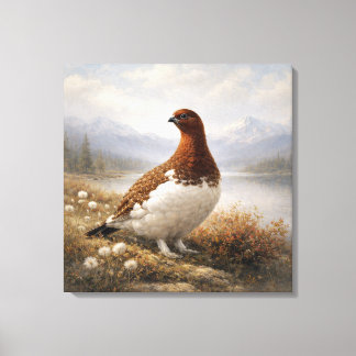 Wildlife Willow Ptarmigan Tundra Landscape Canvas Afdruk