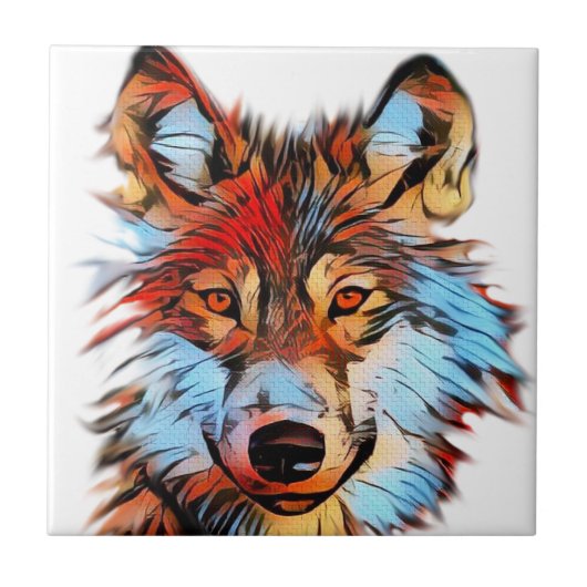 Wildlife Wolf Art Tegeltje (Voorkant)