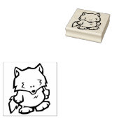 Wildlife Wolf Wood Art Stamp Rubberstempel (Gestempeld)