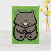 Wildlife Wombat Puzzle Carte de voeux (Fleur jaune)