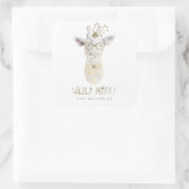 Wildly Merry Giraffe Holiday Gift Label Sticker (Tas)
