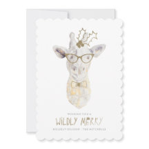 Wildly Merry Giraffe Vakantie Fotokaart