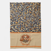 Wildly Thankful – Leopard Print Turkey Theedoek (Verticaal)