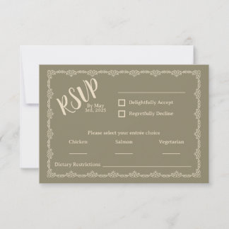 Wildly Yours Rustic Boho Wedding RSVP Kaart