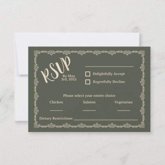 Wildly Yours Rustic Boho Wedding RSVP Kaart (Voorkant)