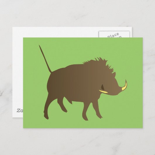 Wildschwein wilde zwijnen briefkaart (Voorkant / Achterkant)