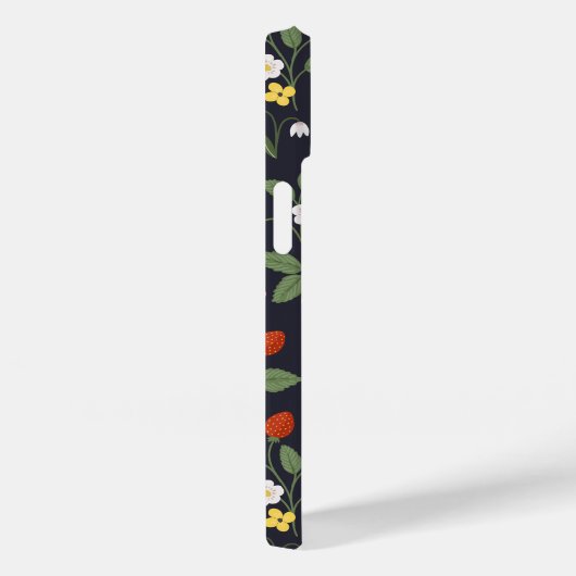 Wildstrawberry patterned Monogrammed Navy Case-Mate iPhone Case (Achterkant / Rechts)