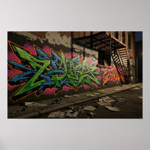 Wildstyle Graffiti Muurschildering Poster
