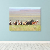 WildWest Mustangs Ingewikkeld Canvas Afdruk (Insitu (Houten vloer))