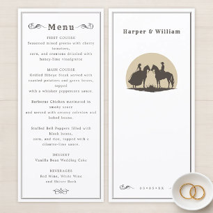 Wildwest paardrijden cowboy trouwmenu menu