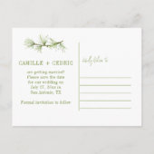 Wildwood Botanicals Rustic Greenery Faire-part de (Dos)
