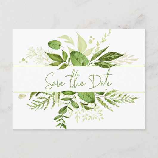 Wildwood Botanicals Rustic Greenery Faire-part de (Devant)