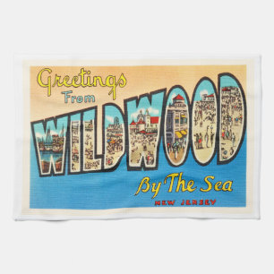 Wildwood door het Zee New Jersey NJ Briefkaart Theedoek