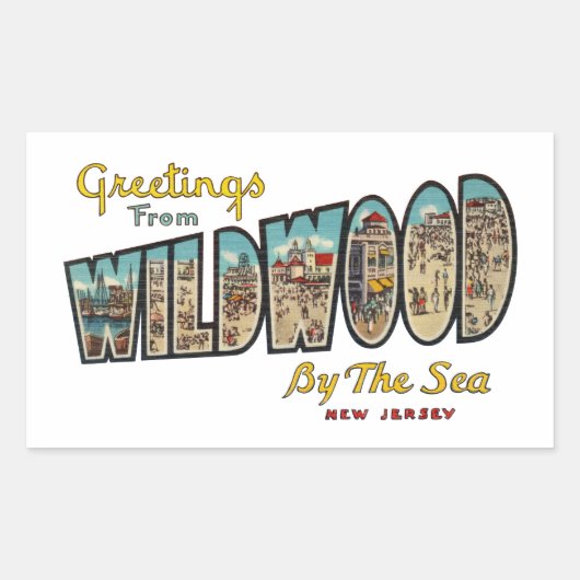 Wildwood NJ Rechthoekige Sticker (Voorkant)