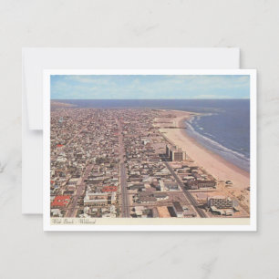Wildwood NJ, Wide Beach, Vintage van de jaren zeve Briefkaart