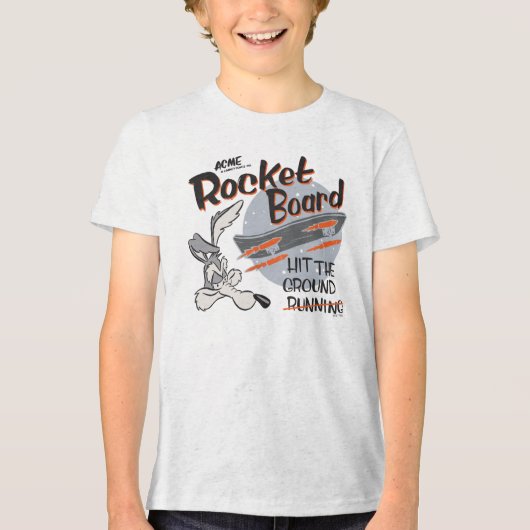 WILE E. COYOTE™ ACME Rocket Board Tri-Blend Shirt (Voorkant)