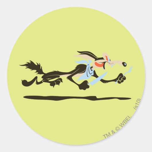 WILE E. COYOTE™ Chasing diner Ronde Sticker (Voorkant)