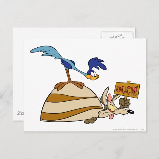 WILE E. COYOTE™ en ROAD RUNNER™ Boulder Briefkaart (Voorkant / Achterkant)
