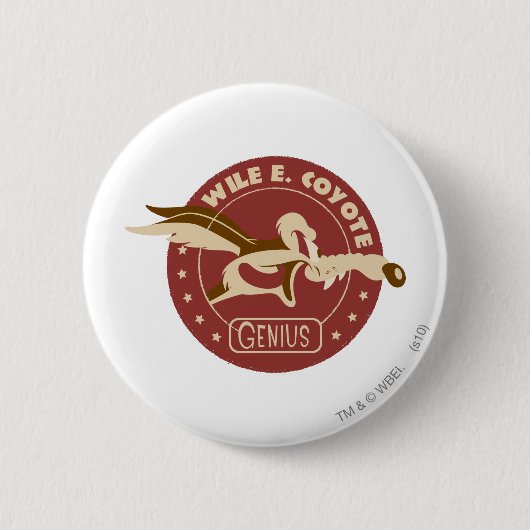 Wile E. Coyote Genius Ronde Button 5,7 Cm (Voorkant)
