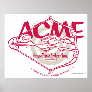 Wile E. Coyote Grosse Pointe Archery Team Poster