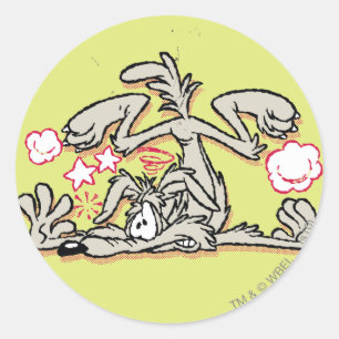 WILE E. COYOTE™ harde landing Ronde Sticker