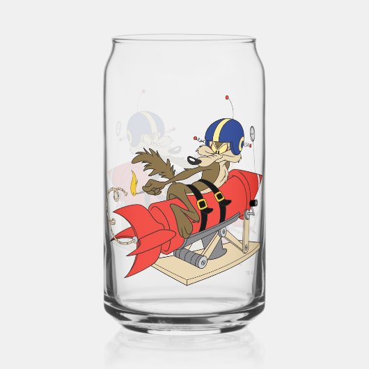 WILE E. COYOTE™ lanceert rode raket Blikvorm Glas (Voorkant)