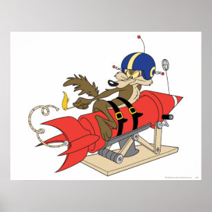 Wile E. Coyote Launching Red Rocket Poster
