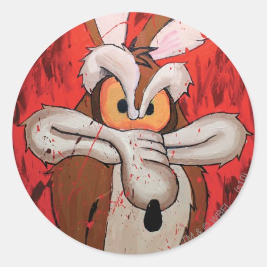 WILE E. COYOTE™ Red Fury Ronde Sticker (Voorkant)