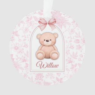 wilg Aangepaste Roze Teddybeer Nursery Design Ornament