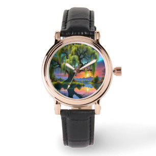 Wilgboom onder een Volle Maan N Sterrenhemel Zonso Horloge