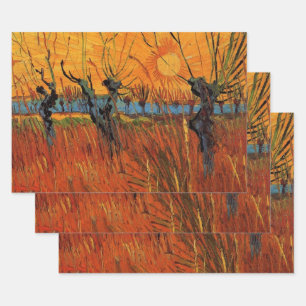 Wilgen bij zonsondergang door Vincent van Gogh Inpakpapier Vel