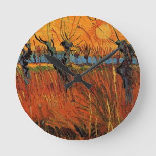 Wilgen bij zonsondergang door Vincent van Gogh Ronde Klok