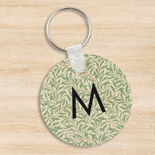 Wilgen botanische bladeren William Morris Monogram Sleutelhanger