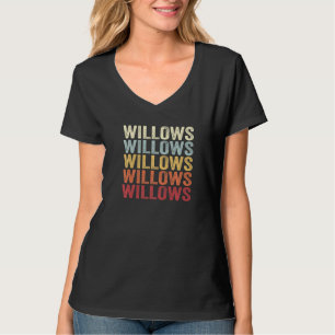 Wilgen Californië Wilgen CA Retro Oude Tekst T-shirt